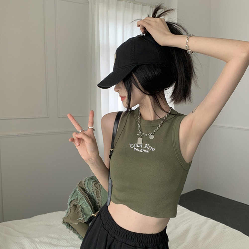 【D.studio】韓版運動風削肩短版背心 上衣 小可愛 女裝 背心女 衣服 短版上衣 短板上衣 運動背心【V274】-細節圖8
