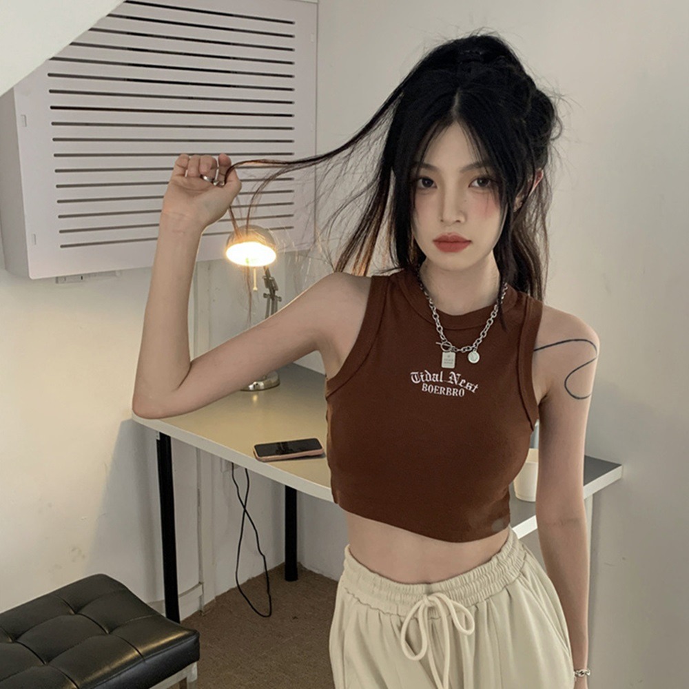 【D.studio】韓版運動風削肩短版背心 上衣 小可愛 女裝 背心女 衣服 短版上衣 短板上衣 運動背心【V274】-細節圖9