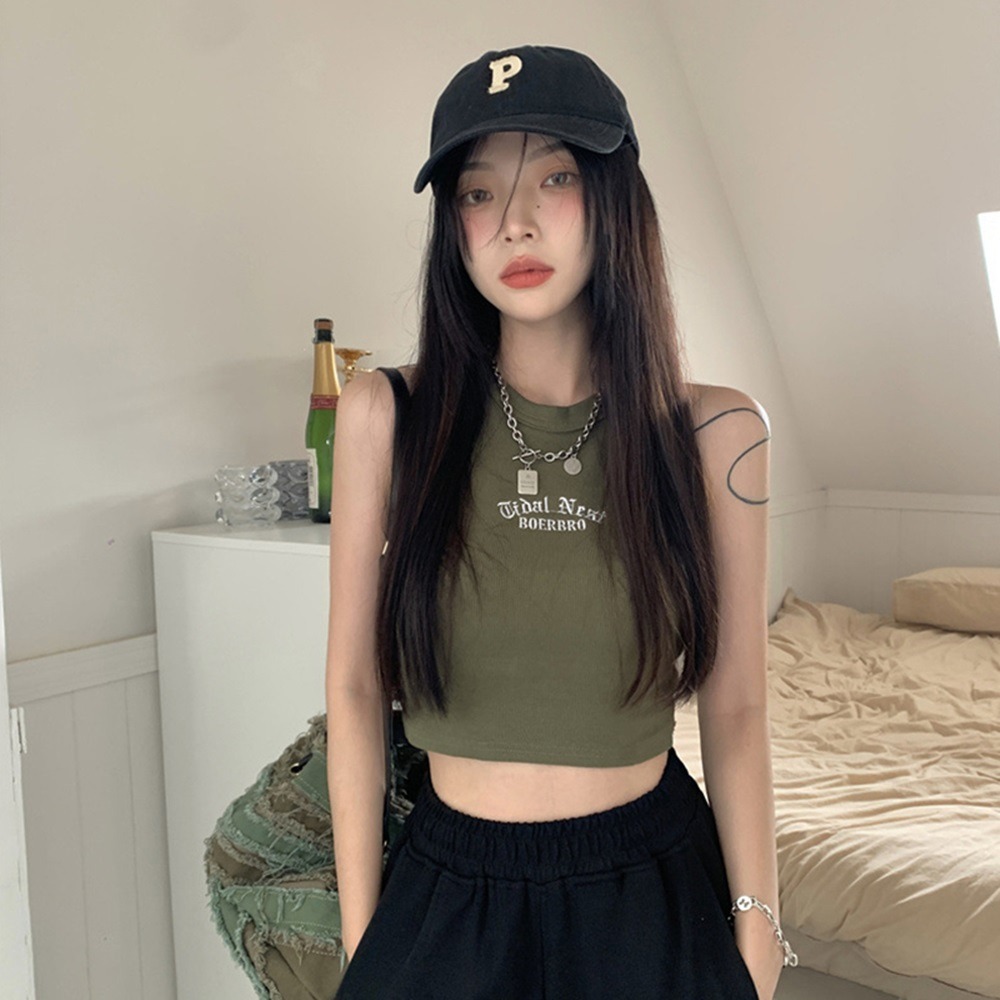 【D.studio】韓版運動風削肩短版背心 上衣 小可愛 女裝 背心女 衣服 短版上衣 短板上衣 運動背心【V274】-規格圖9