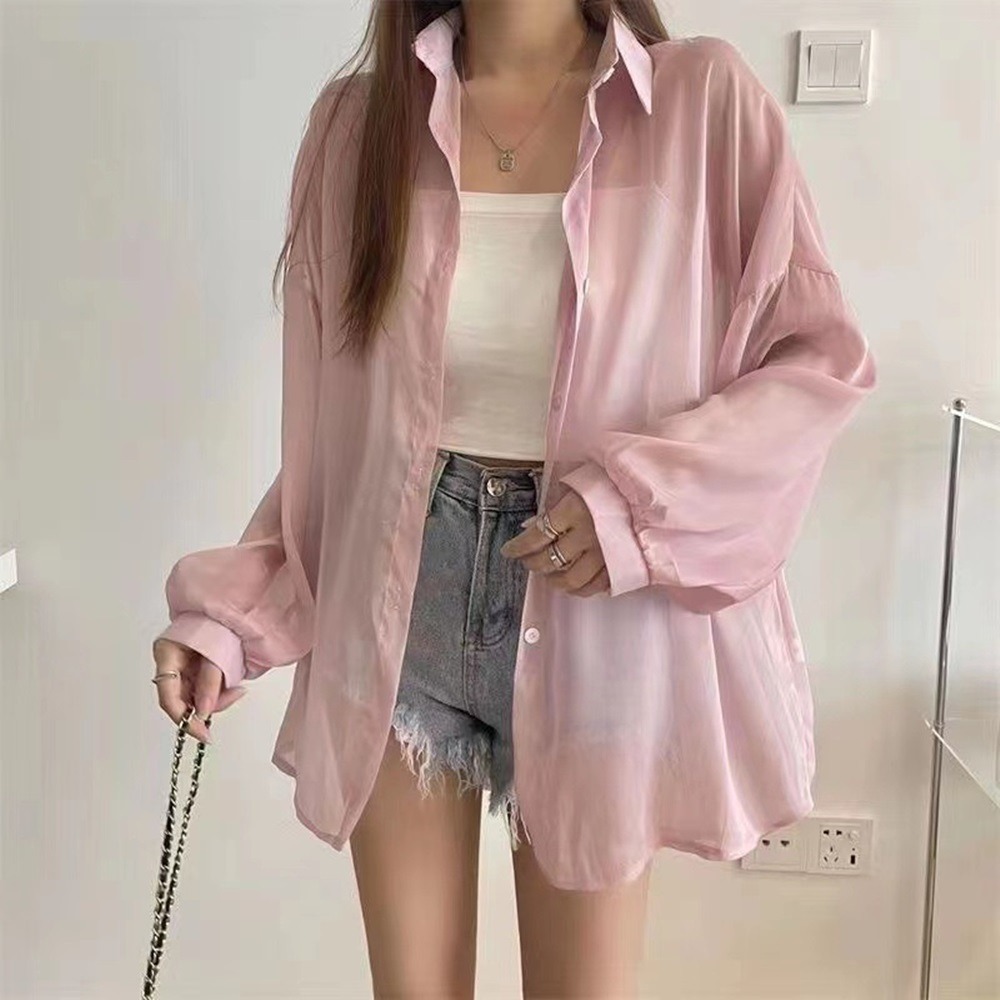 【D.studio】韓版休閒寬鬆薄款微透長袖防曬外套 上衣 女裝 衣服 外套 薄外套 罩衫 防曬外套 長袖上衣【J217-規格圖10