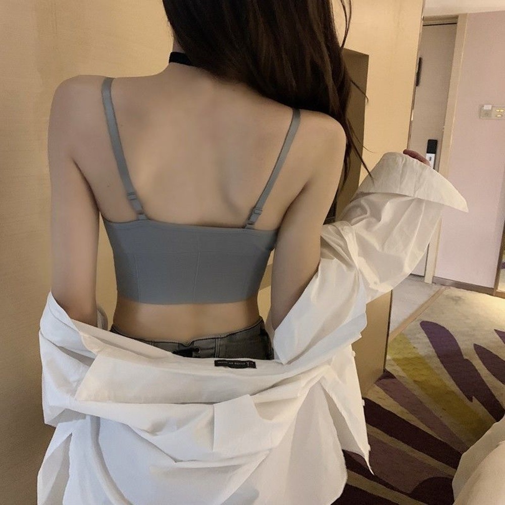【D.studio】韓版無縫帶胸墊美背吊帶背心 帶胸墊 免穿內衣 防走光上衣 睡眠背心 運動背心 女裝【V104】-細節圖8