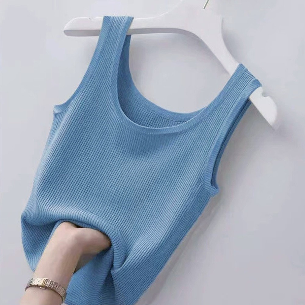 【D.studio】韓版薄款冰絲短版針織背心 上衣 小可愛 女裝 衣服 短版上衣 短板上衣 針織上衣【V322】-細節圖9