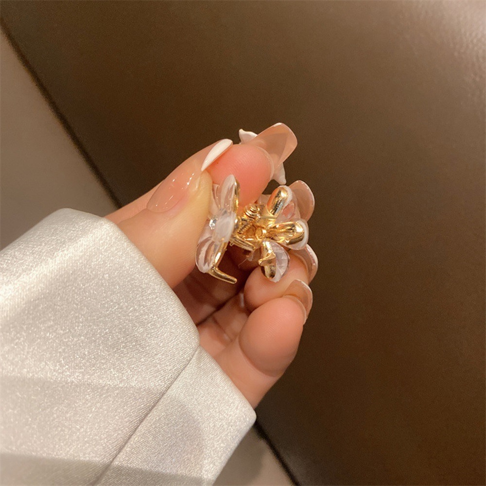 【D.studio】韓版小清新山茶花合金髮夾 髮夾 洗澡髮夾 髮夾 髮飾 頭飾 鯊魚夾 瀏海夾 側邊夾【N153】-細節圖5
