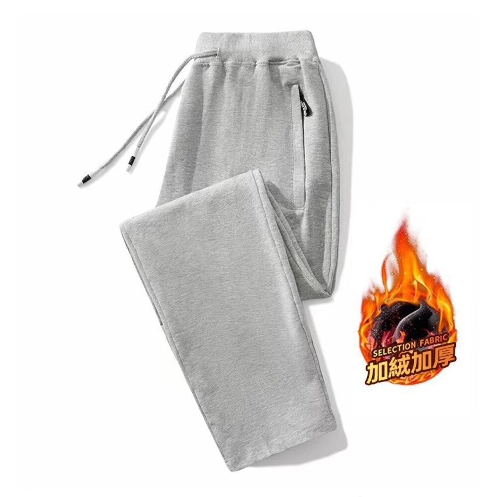 【台灣發貨】韓版加絨加厚保暖運動長褲 寬褲 褲子 女裝【P419】-細節圖6