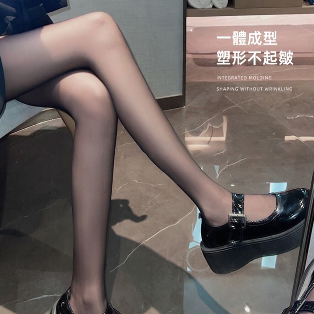 【台灣發貨】韓版一體透膚褲加絨加厚保暖黑絲襪 寬褲 褲子 女裝【P416】-細節圖8