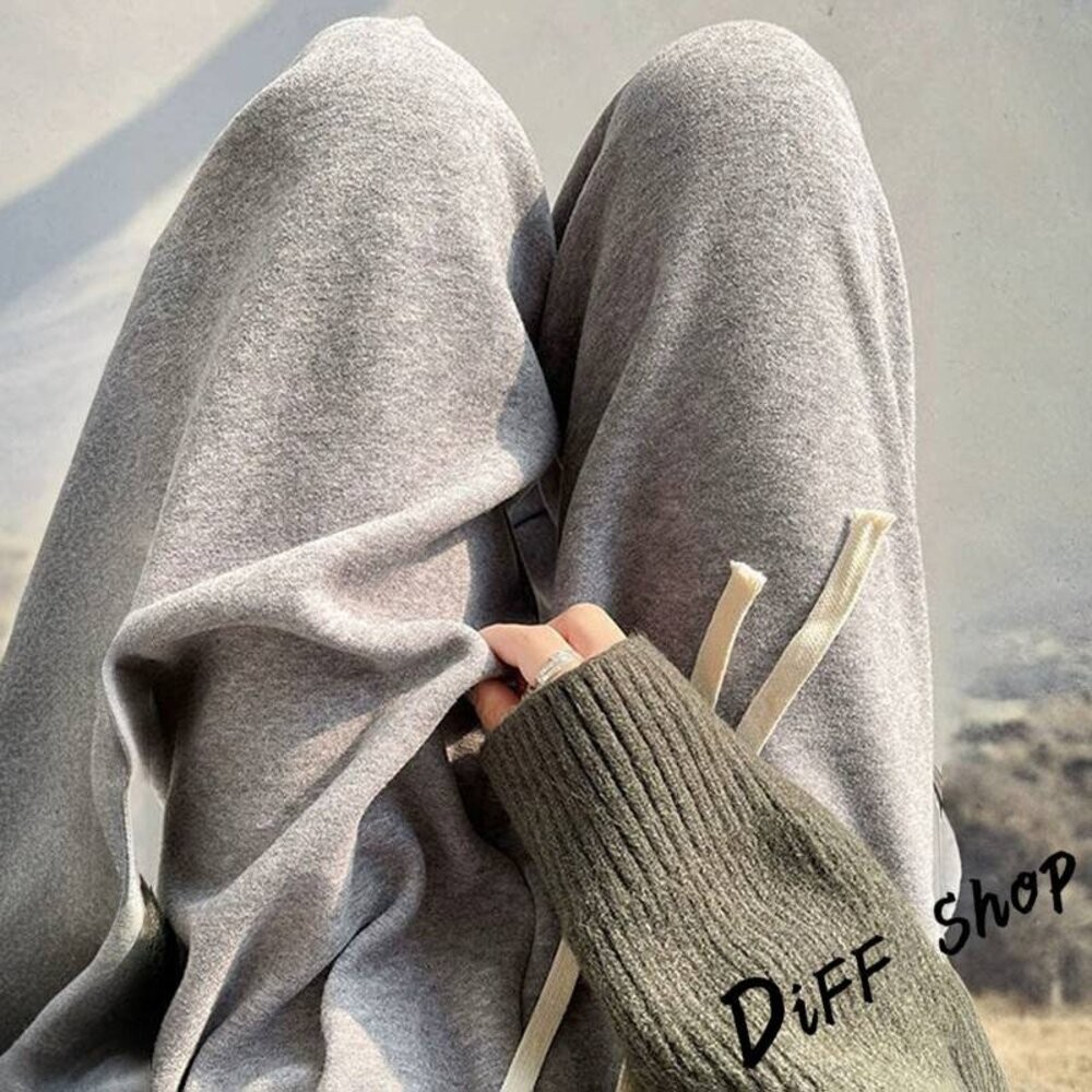 【台灣發貨】韓版高腰軟糯保暖寬褲 寬褲 褲子 女裝【P298】-規格圖9