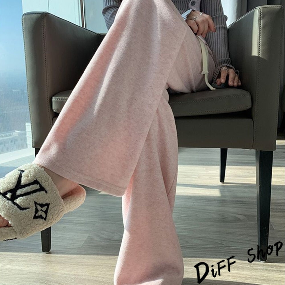 【台灣發貨】韓版高腰軟糯保暖寬褲 寬褲 褲子 女裝【P298】-規格圖9