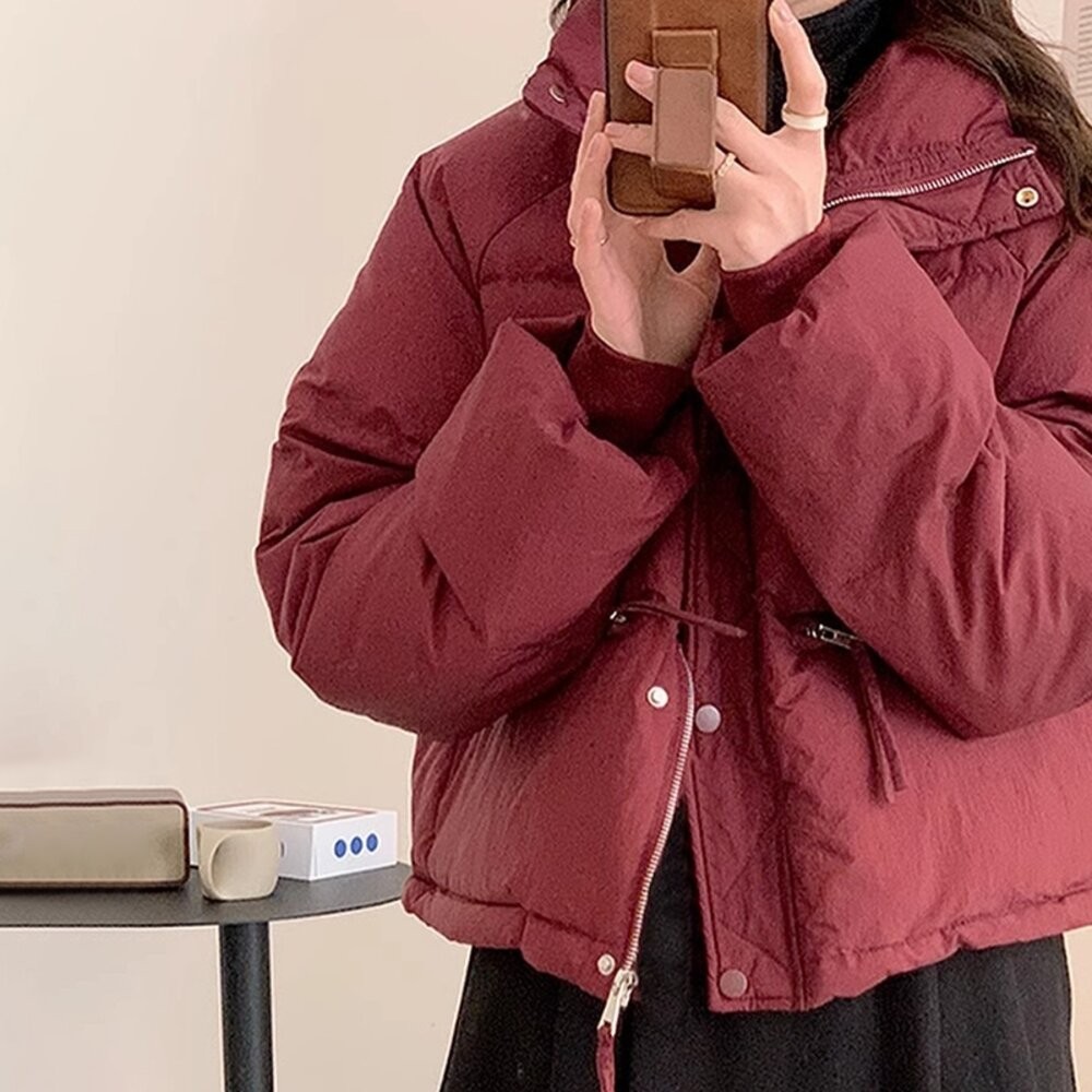 【台灣發貨】韓版立領寬鬆麵包外套 外套 防曬外套 女裝 上衣 衣服【J308】-細節圖2