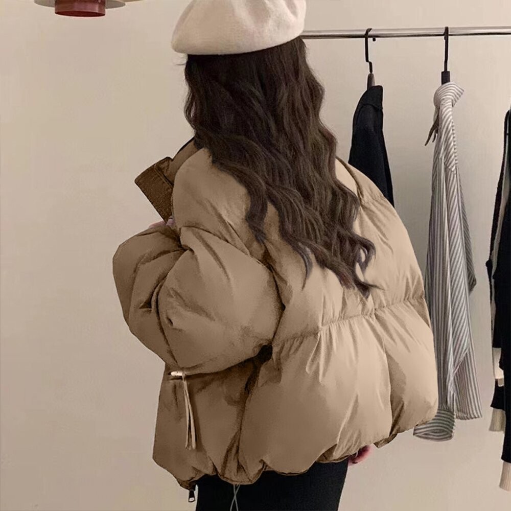 【台灣發貨】韓版立領寬鬆麵包外套 外套 防曬外套 女裝 上衣 衣服【J308】-細節圖6