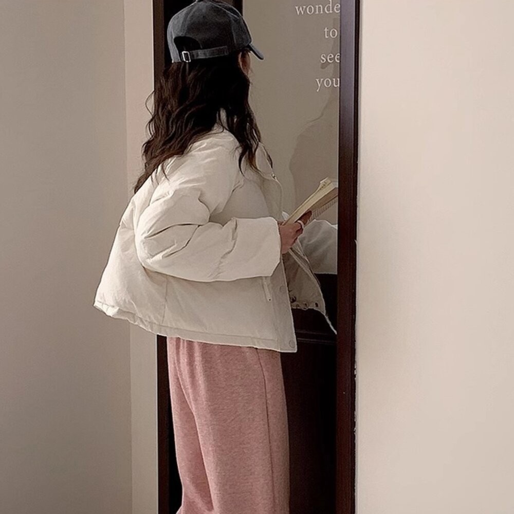 【台灣發貨】韓版立領寬鬆麵包外套 外套 防曬外套 女裝 上衣 衣服【J308】-細節圖7