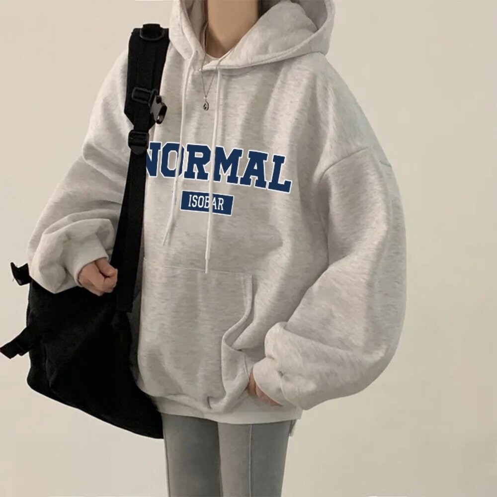 【台灣發貨】韓版內刷毛寬鬆連帽上衣 長袖上衣 長袖t恤 衣服 女裝 上衣【W687】-細節圖8