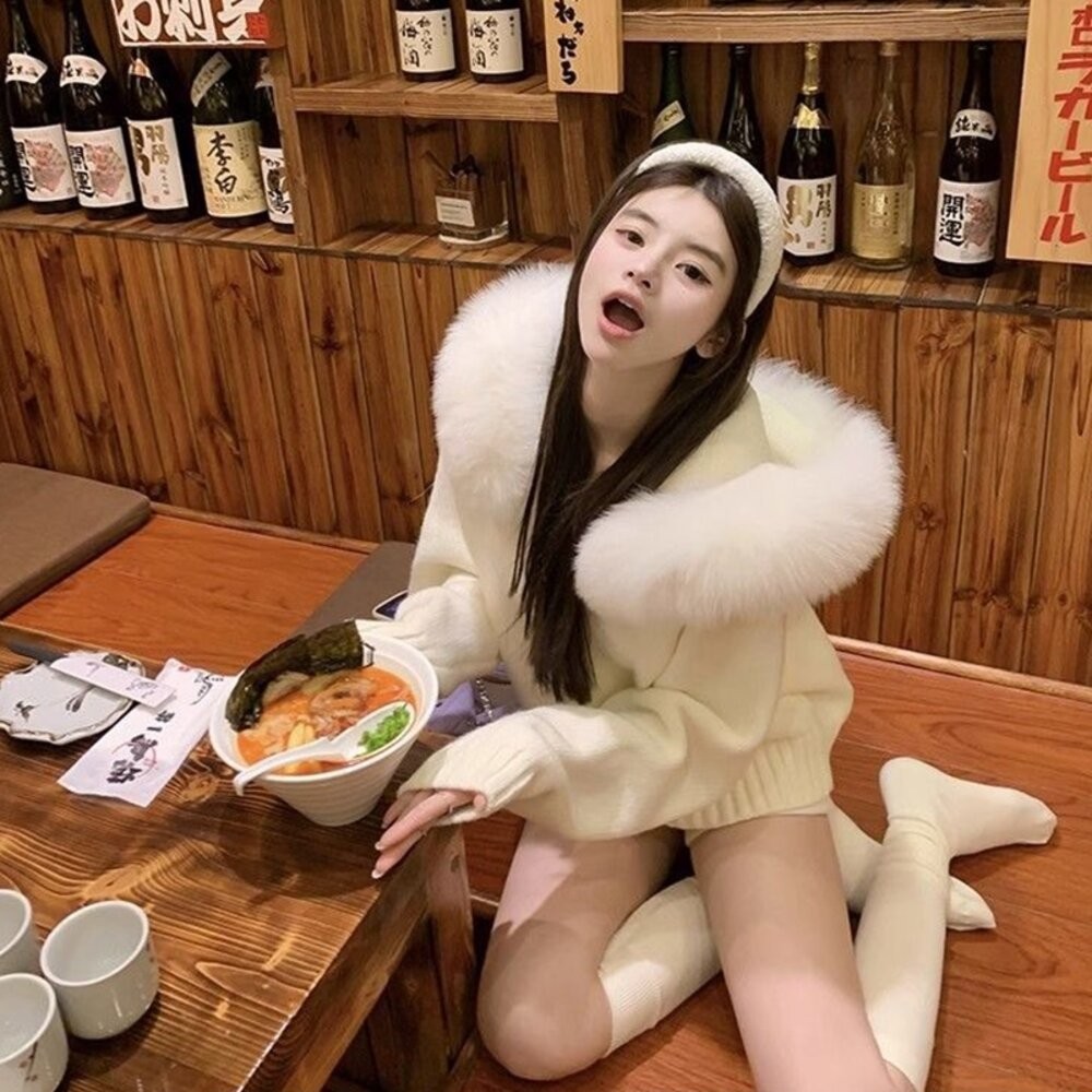 【台灣發貨】韓版加厚大毛領連帽外套 外套 防曬外套 女裝 上衣 衣服【J418】-細節圖8