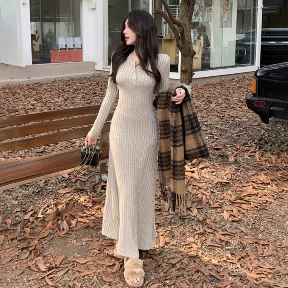 【台灣發貨】韓版氣質鈕扣針織洋裝 連身裙 吊帶裙 吊帶褲 女裝【S372】-細節圖7