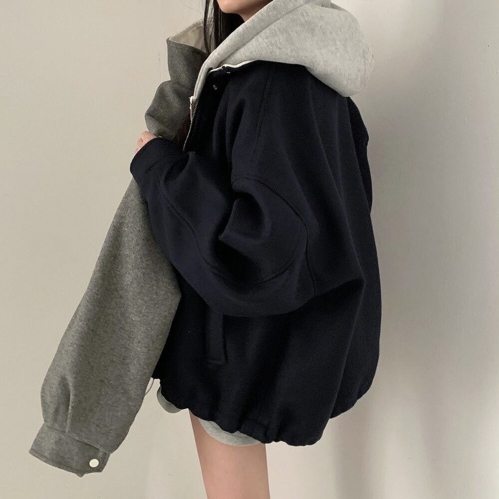 【台灣發貨】韓版復古翻領寬鬆外套 外套 防曬外套 女裝 上衣 衣服【J409】-細節圖2