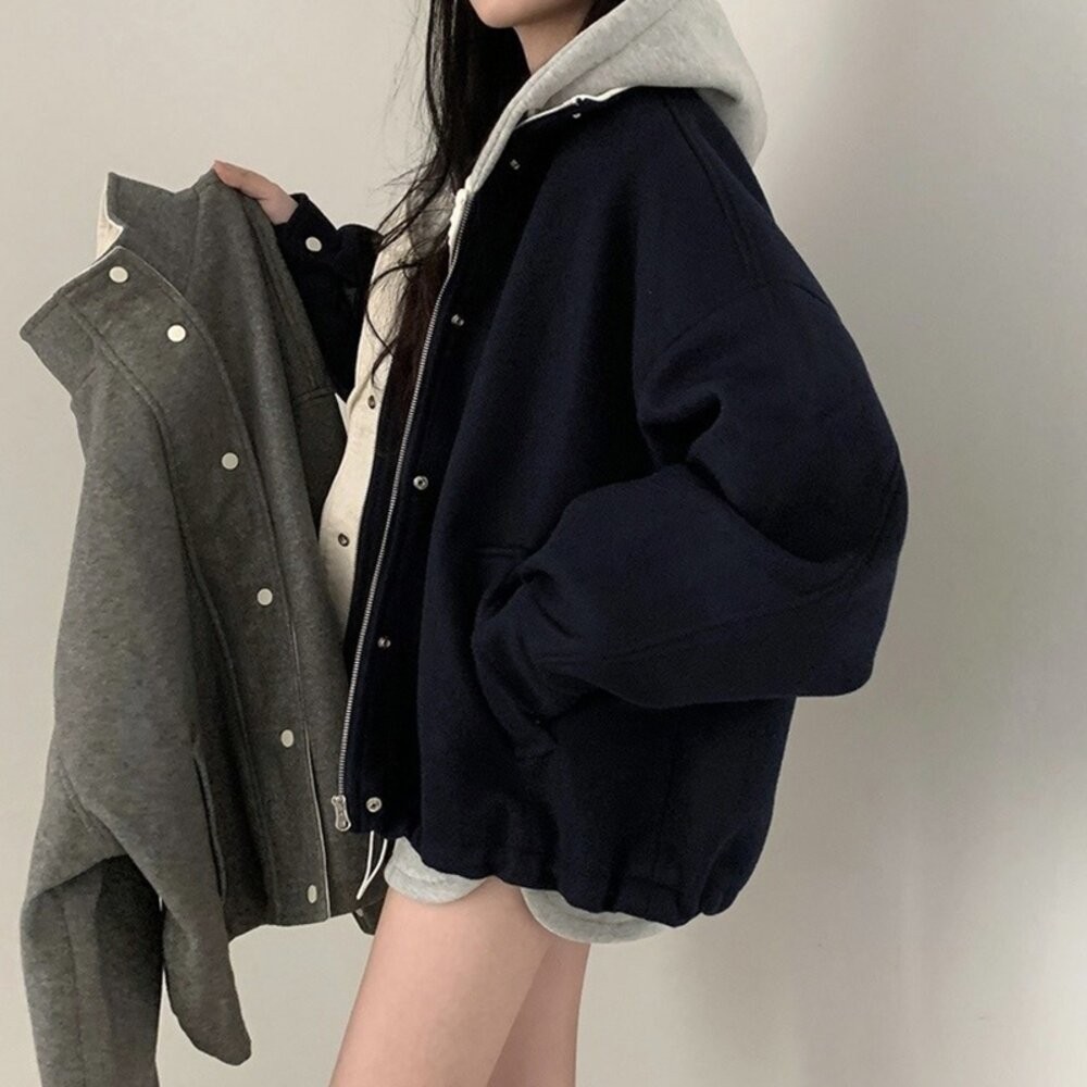 【台灣發貨】韓版復古翻領寬鬆外套 外套 防曬外套 女裝 上衣 衣服【J409】-細節圖4