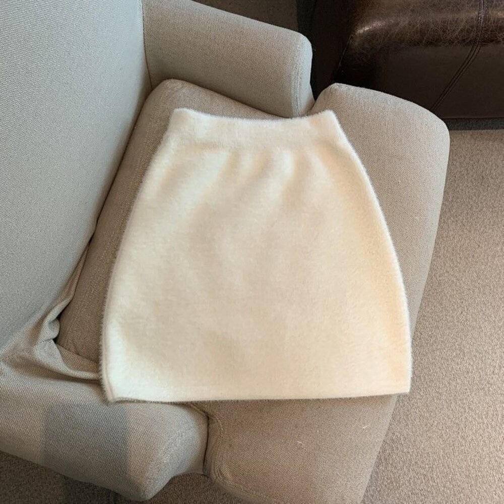 【台灣發貨】韓版氣質高腰毛毛短裙 裙子 褲裙 長裙 女裝【P407】-細節圖6