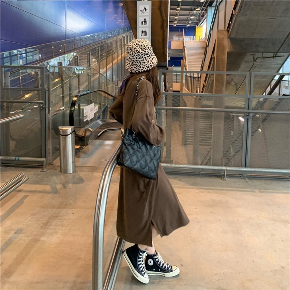 【台灣發貨】韓版寬鬆長版針織上衣 連身裙 吊帶裙 吊帶褲 女裝【S350】-細節圖6