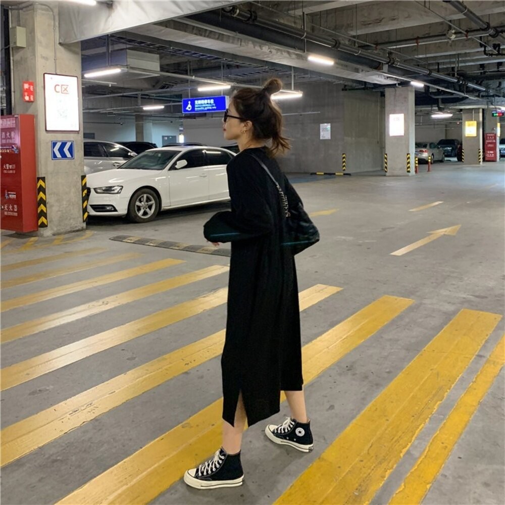 【台灣發貨】韓版寬鬆長版針織上衣 連身裙 吊帶裙 吊帶褲 女裝【S350】-細節圖7