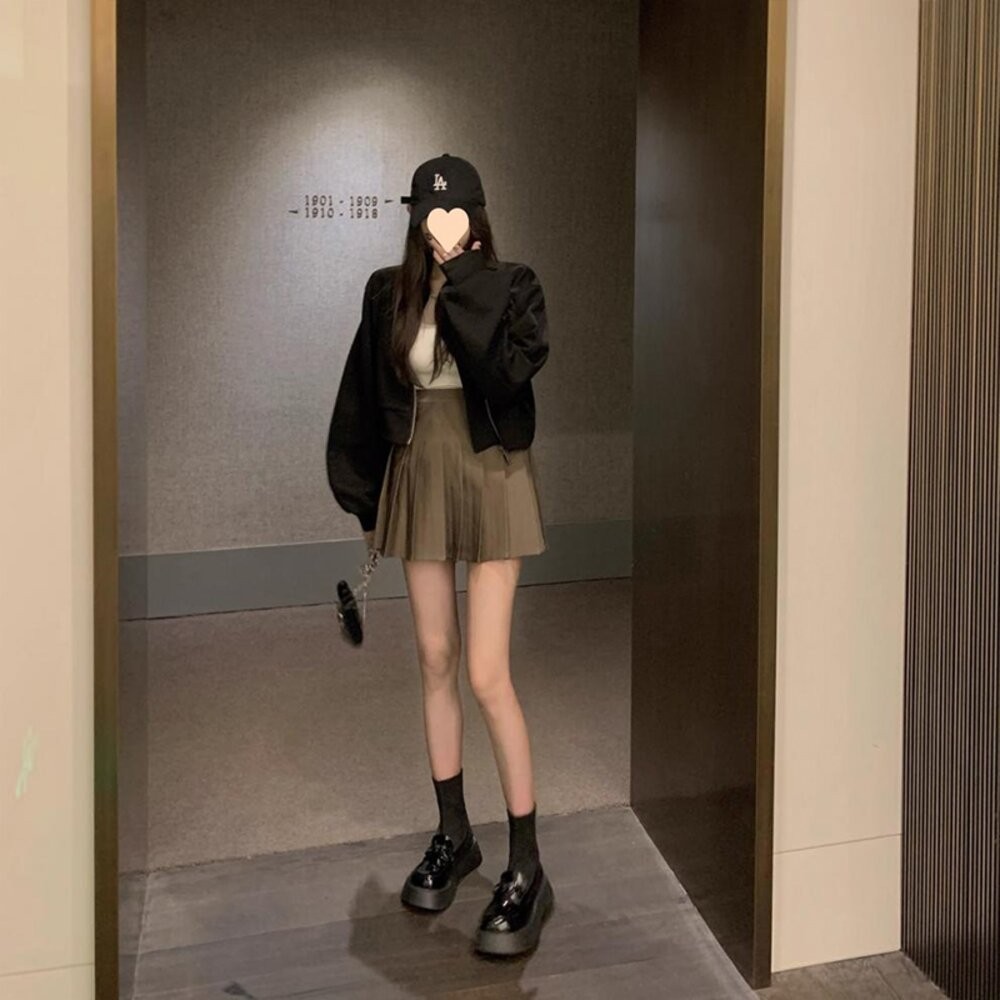 【台灣發貨】韓版顯瘦百褶裙 裙子 褲裙 長裙 女裝【P55】-細節圖9