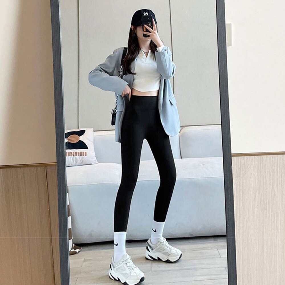 【台灣發貨】韓版收腹提臀顯瘦鯊魚褲 寬褲 褲子 女裝【P140】-規格圖9