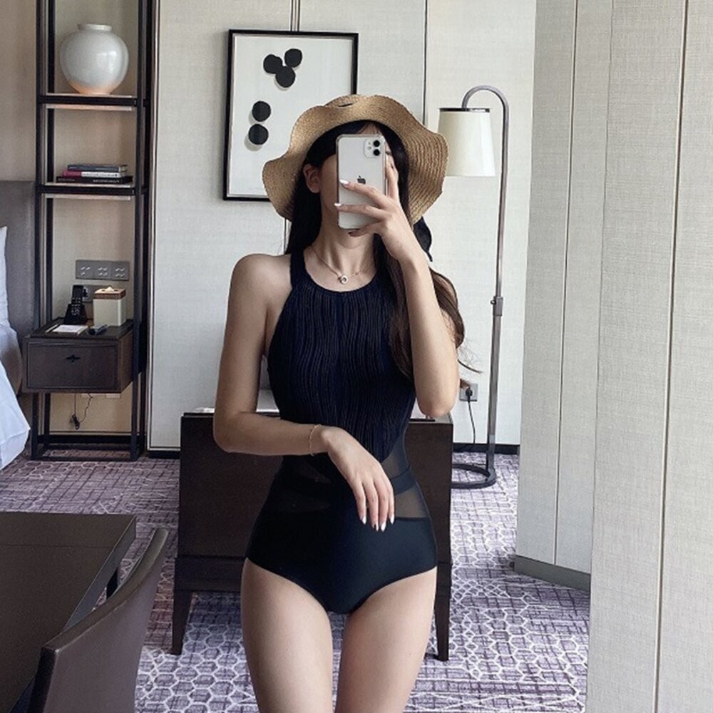 【台灣發貨】韓版顯瘦性感比基尼 連身裙 吊帶裙 吊帶褲 女裝S362【S133】-細節圖3