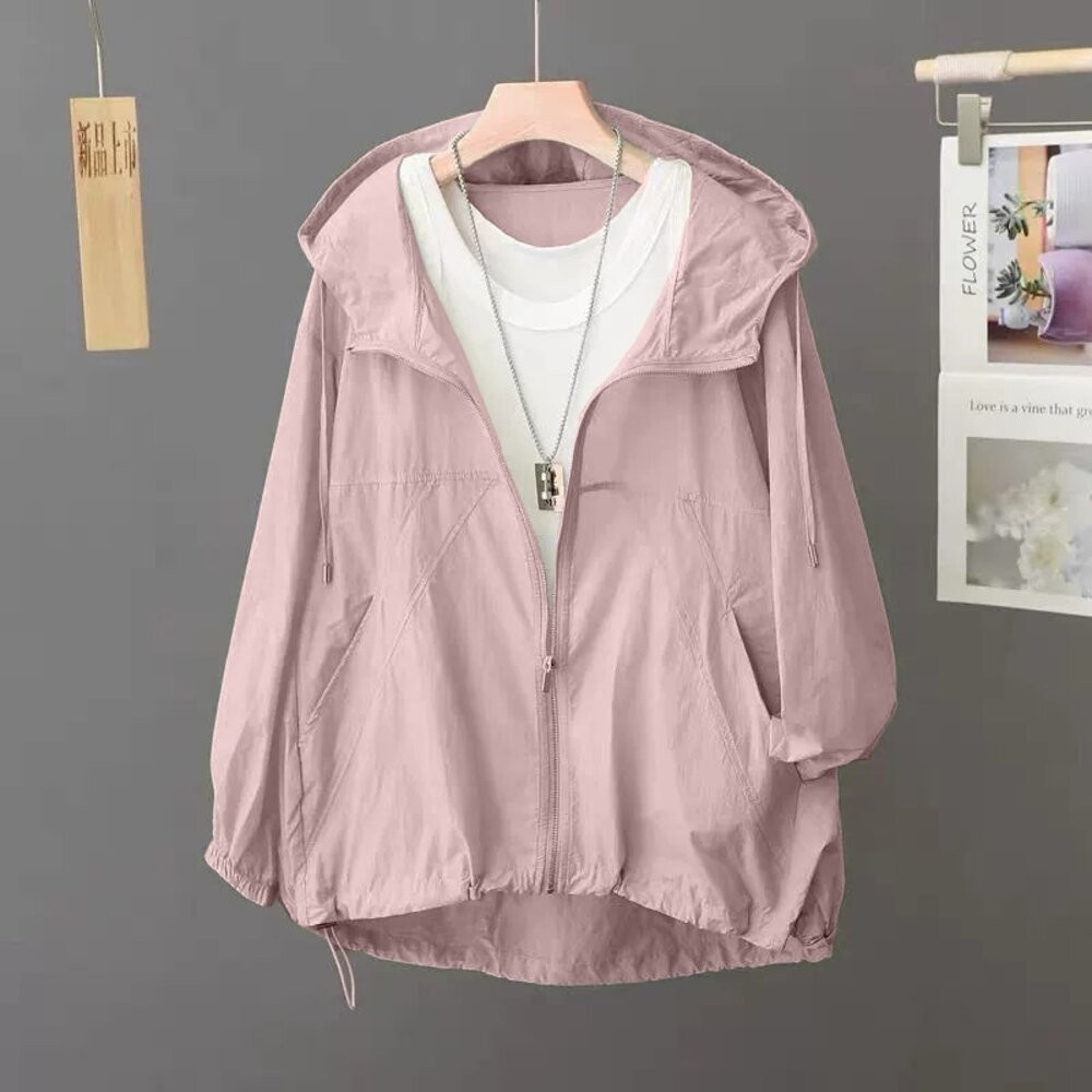 【台灣發貨】韓版輕薄冰絲速乾防曬外套 外套 防曬外套 女裝 上衣 衣服【J392】-細節圖3