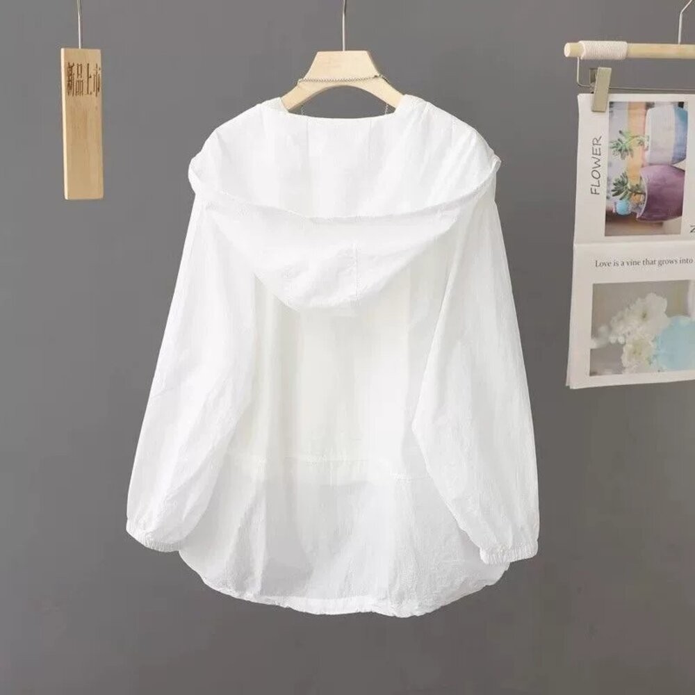 【台灣發貨】韓版輕薄冰絲速乾防曬外套 外套 防曬外套 女裝 上衣 衣服【J392】-細節圖6