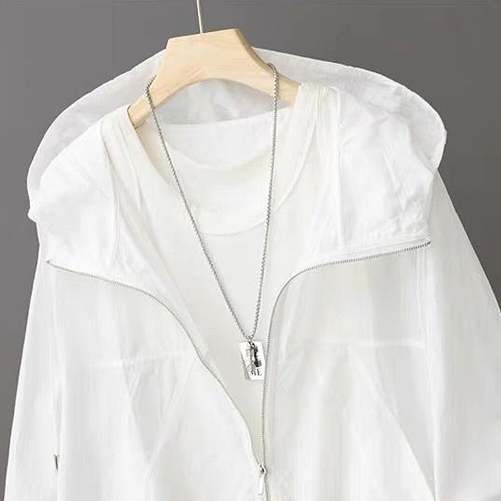 【台灣發貨】韓版輕薄冰絲速乾防曬外套 外套 防曬外套 女裝 上衣 衣服【J392】-細節圖7