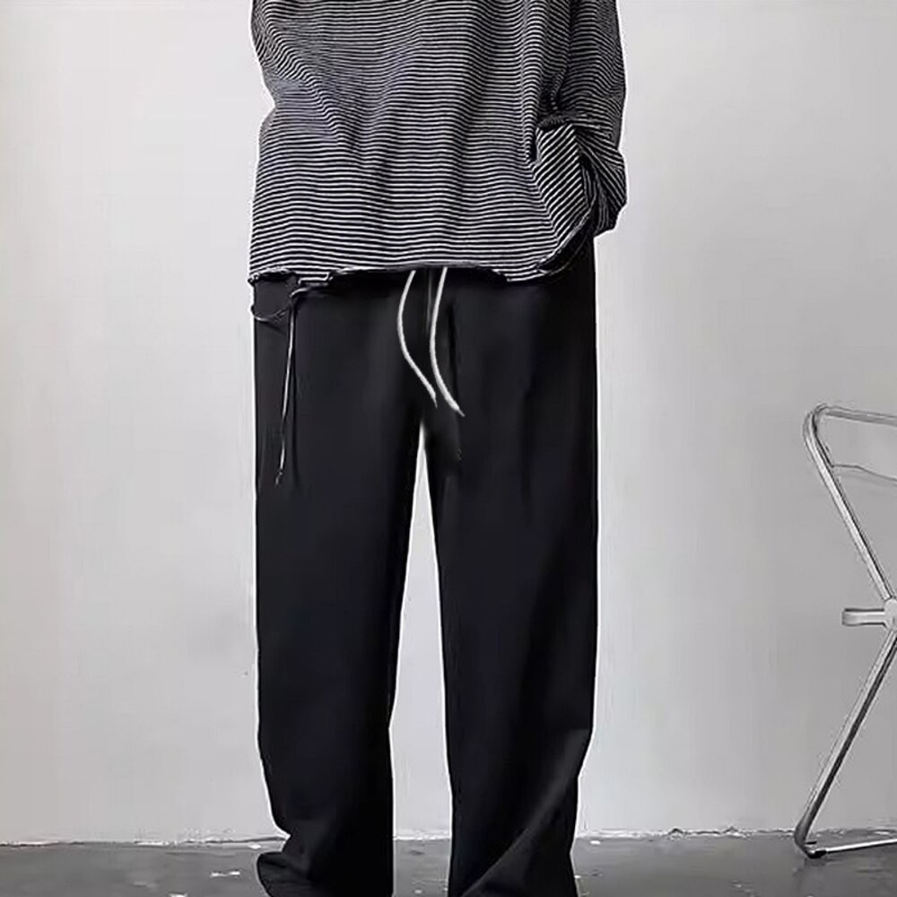 【台灣發貨】韓版寬鬆直筒運動長褲 寬褲 褲子 女裝【P235】-細節圖7