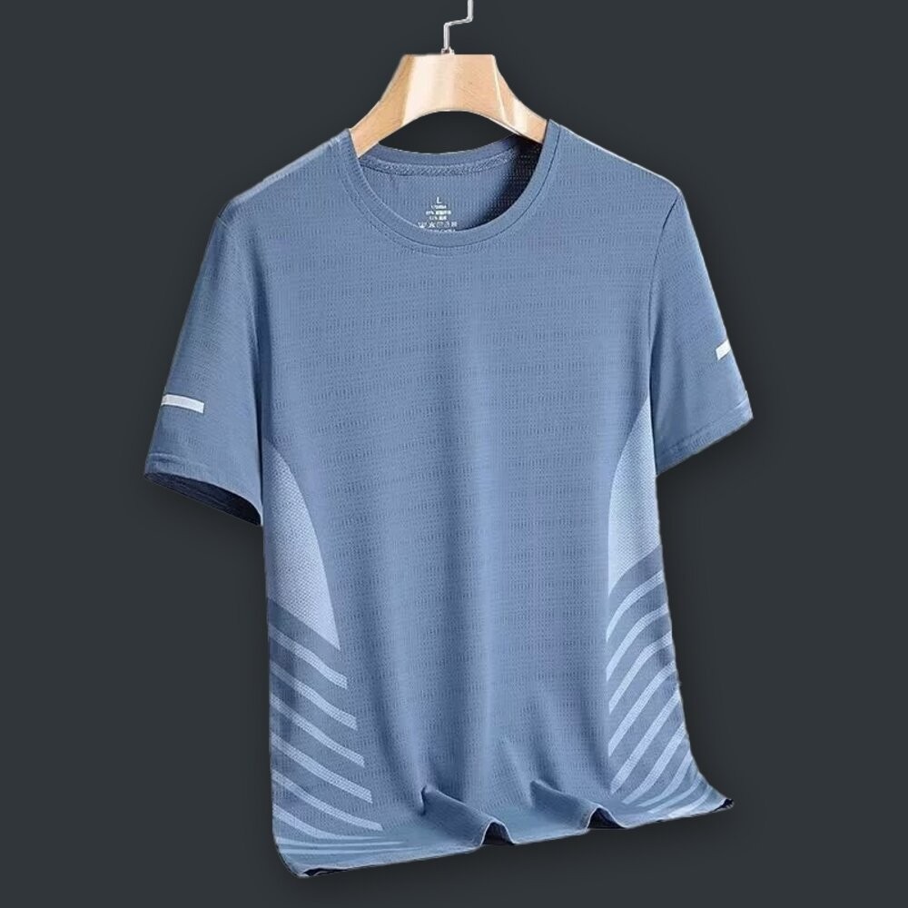 【台灣發貨】韓版冰絲薄款運動短袖上衣 衣服 男裝 t恤 短袖t恤 上衣【T671】-細節圖4