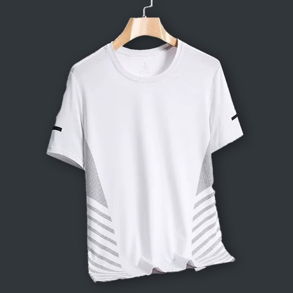 【台灣發貨】韓版冰絲薄款運動短袖上衣 衣服 男裝 t恤 短袖t恤 上衣【T671】-細節圖5