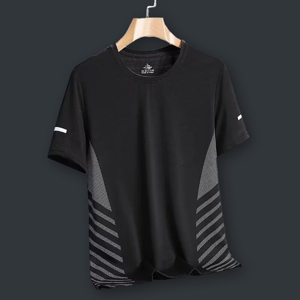 【台灣發貨】韓版冰絲薄款運動短袖上衣 衣服 男裝 t恤 短袖t恤 上衣【T671】-細節圖6