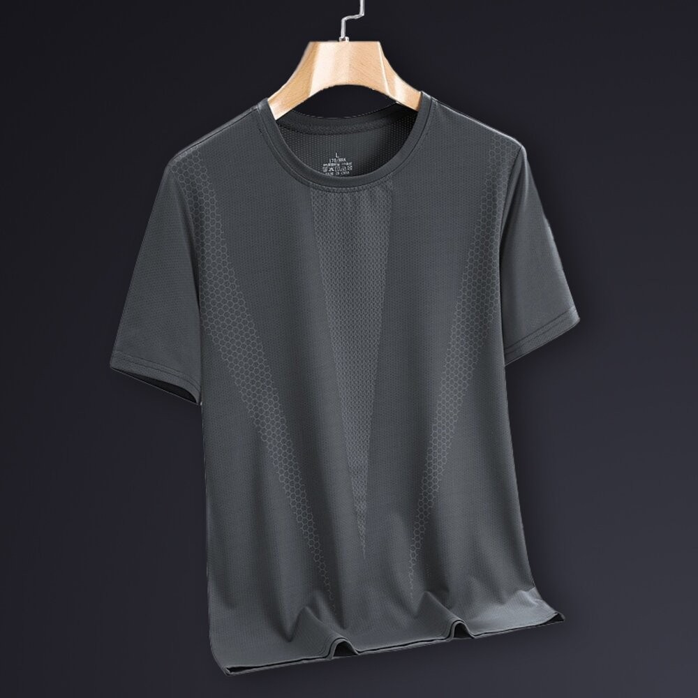 【台灣發貨】韓版冰絲涼感寬鬆短袖上衣 衣服 男裝 t恤 短袖t恤 上衣【T672】-細節圖5