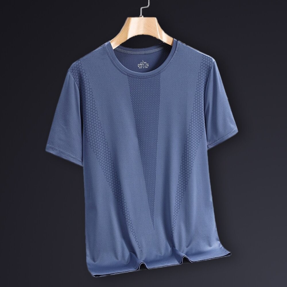 【台灣發貨】韓版冰絲涼感寬鬆短袖上衣 衣服 男裝 t恤 短袖t恤 上衣【T672】-細節圖7