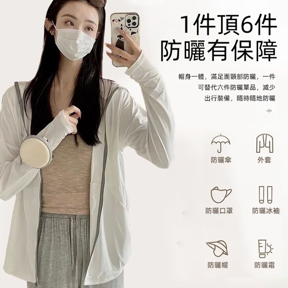 【台灣發貨】韓版透氣涼感輕薄冰絲防曬外套 外套 防曬外套 女裝 上衣 衣服【J390】-細節圖4