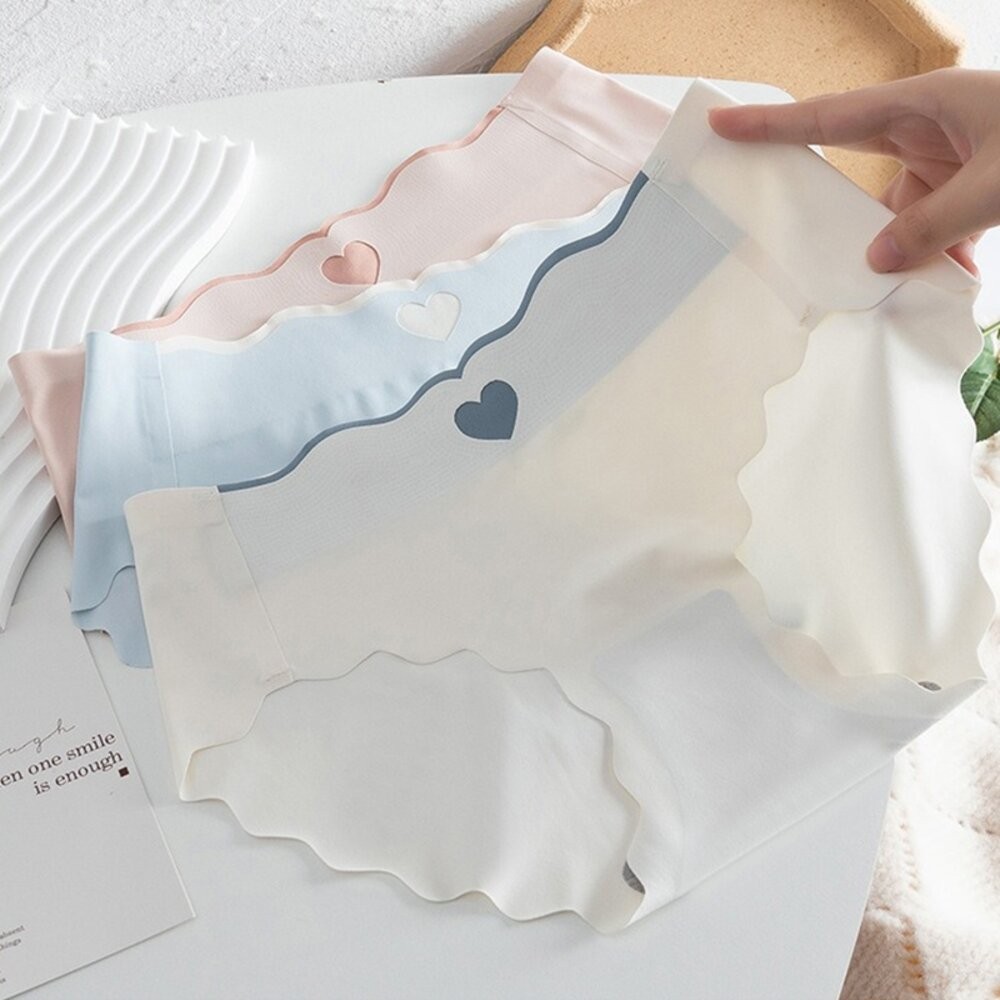 【台灣發貨】韓版可愛中腰冰絲無痕內褲【U32】-細節圖7