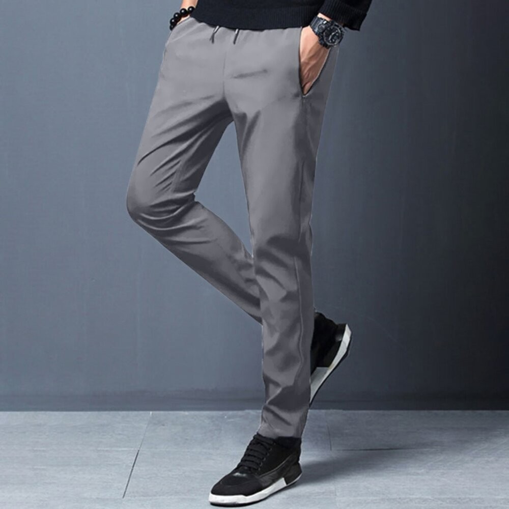 【台灣發貨】韓版薄款透氣休閒褲 寬褲 褲子 男裝【P277】-細節圖8