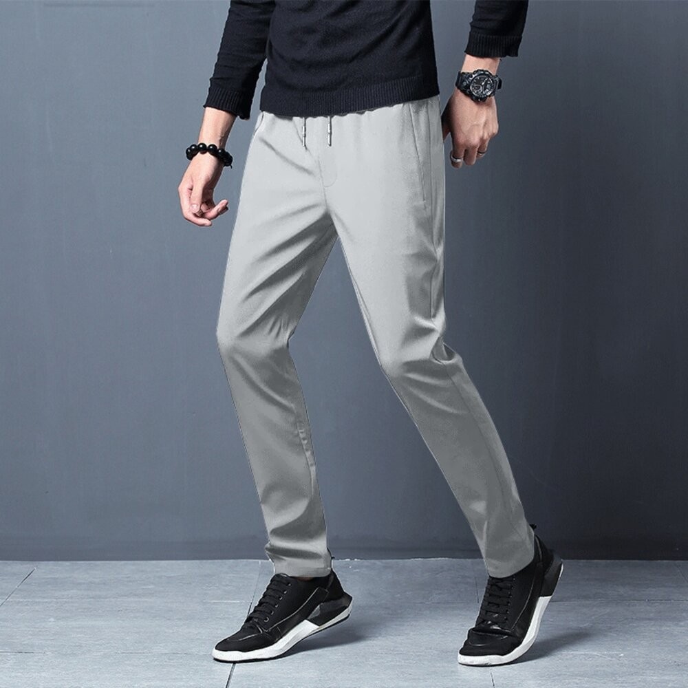 【台灣發貨】韓版薄款透氣休閒褲 寬褲 褲子 男裝【P277】-細節圖9