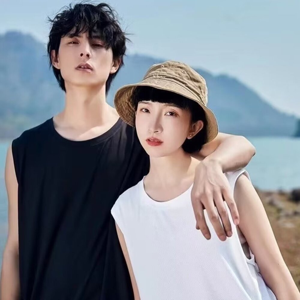 【台灣發貨】韓版薄款速乾冰絲透氣運動背心 小可愛 背心 衣服 男裝 上衣【V418】-細節圖3