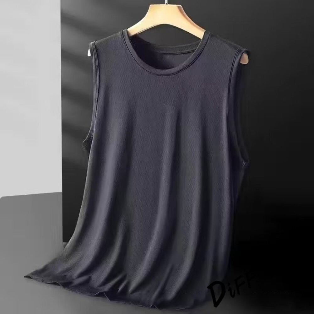 【台灣發貨】韓版薄款速乾冰絲透氣運動背心 小可愛 背心 衣服 男裝 上衣【V418】-規格圖9