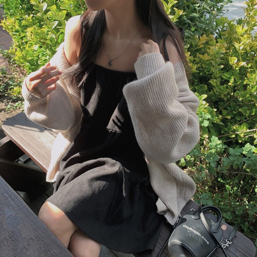 【台灣發貨】韓版法式氣質繫帶寬鬆洋裝 連身裙 吊帶裙 吊帶褲 女裝【S354】-細節圖7