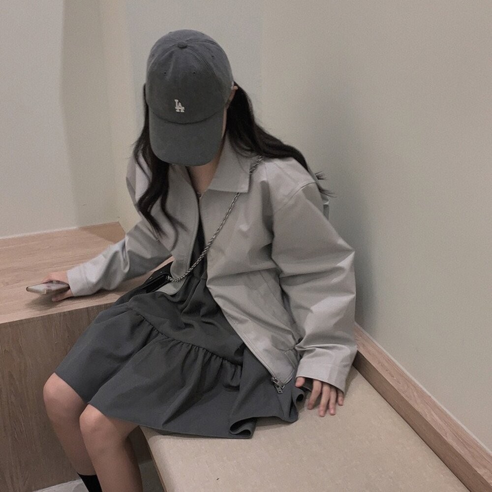 【台灣發貨】韓版法式氣質繫帶寬鬆洋裝 連身裙 吊帶裙 吊帶褲 女裝【S354】-細節圖9