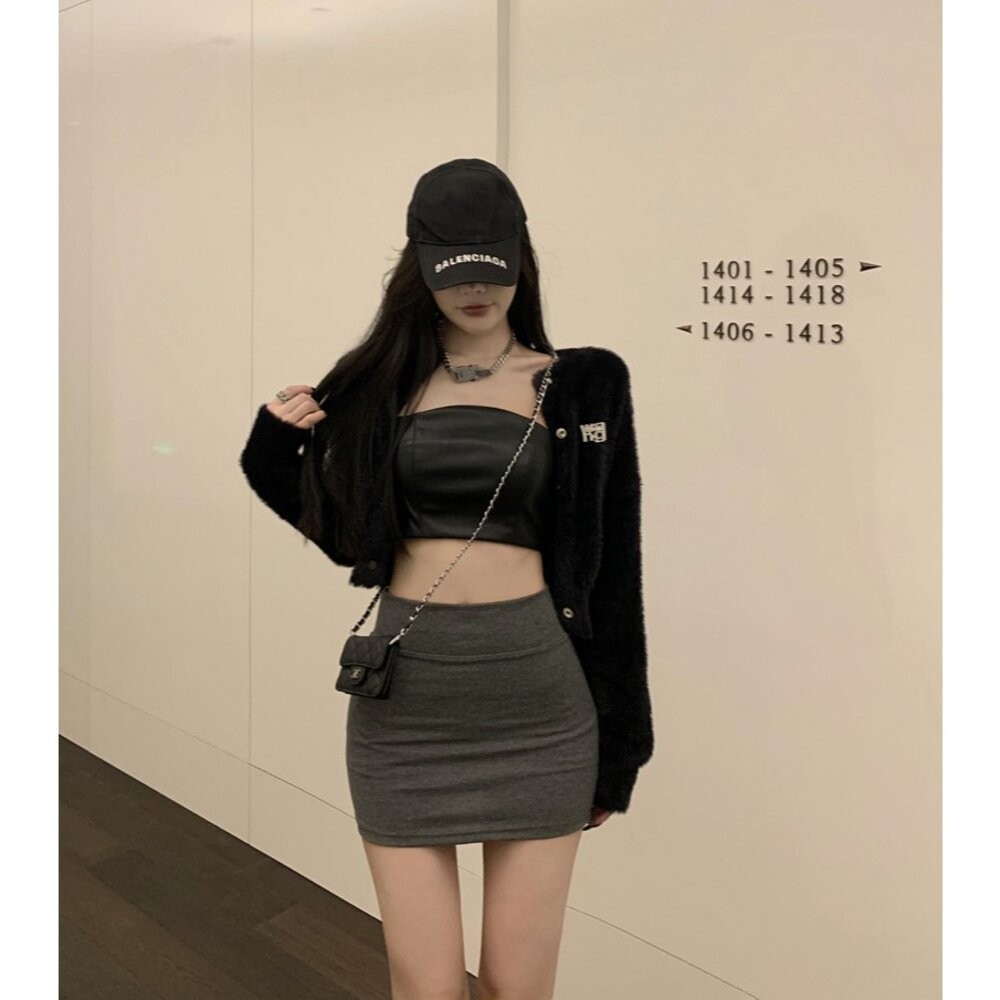 【台灣發貨】韓版氣質收腰高腰短裙 裙子 褲裙 長裙 女裝【P238】-細節圖8