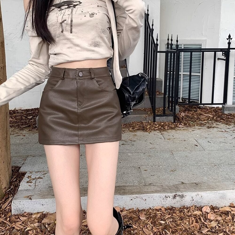 【台灣發貨】韓版高腰顯瘦包臀短裙 短褲 褲子 女裝【P362】-細節圖5