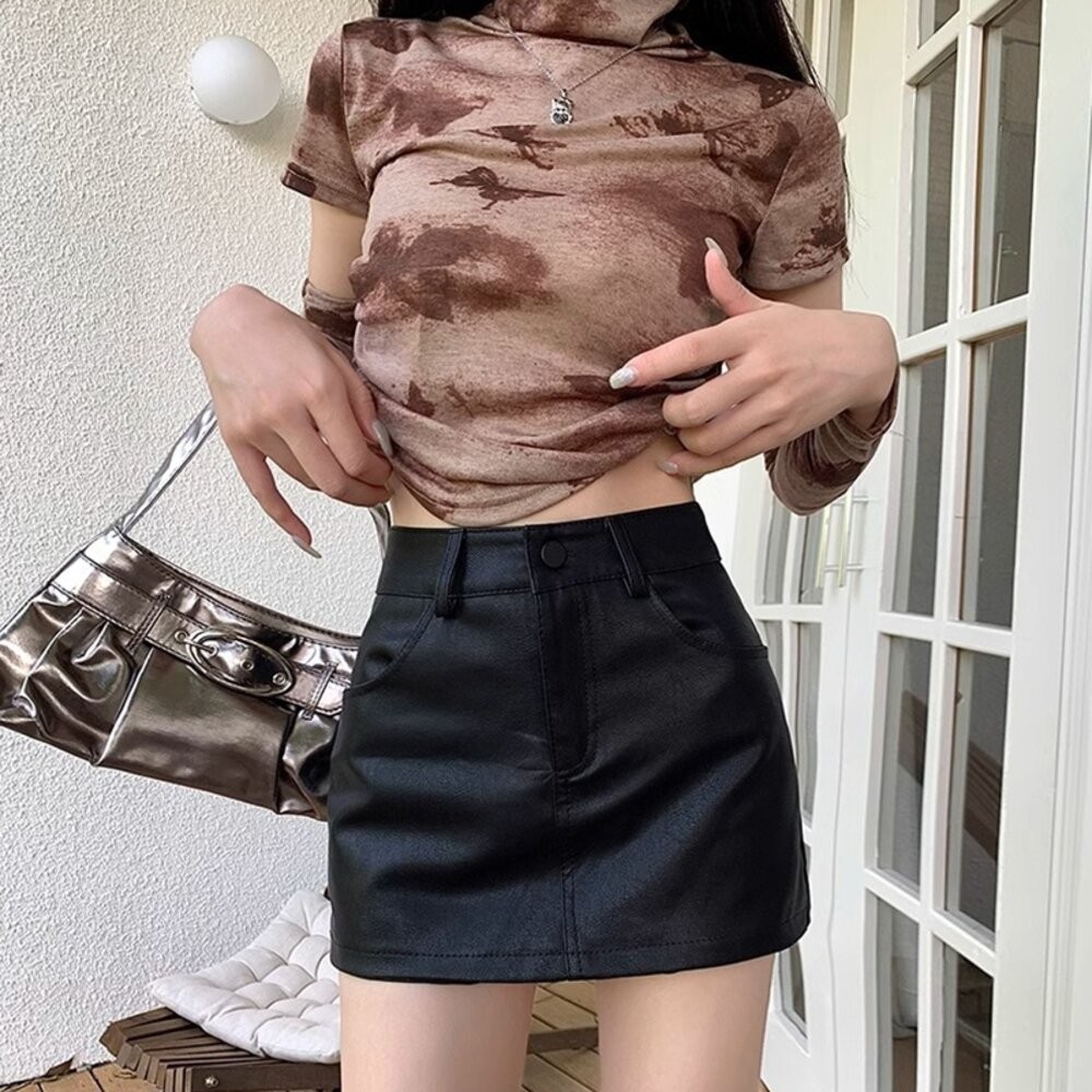 【台灣發貨】韓版高腰顯瘦包臀短裙 短褲 褲子 女裝【P362】-細節圖6