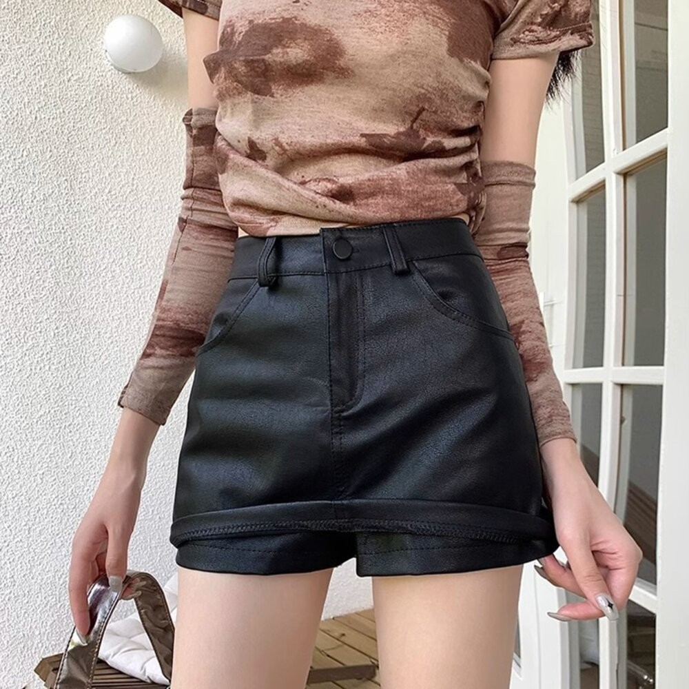 【台灣發貨】韓版高腰顯瘦包臀短裙 短褲 褲子 女裝【P362】-細節圖8