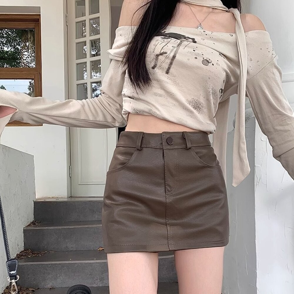 【台灣發貨】韓版高腰顯瘦包臀短裙 短褲 褲子 女裝【P362】-細節圖9