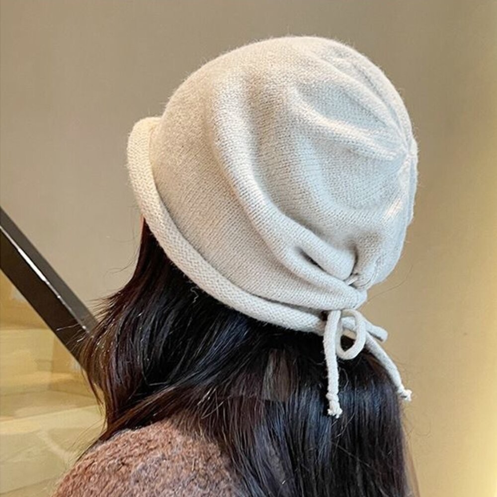 【台灣發貨】韓版保暖針織堆堆帽【N190】-細節圖7