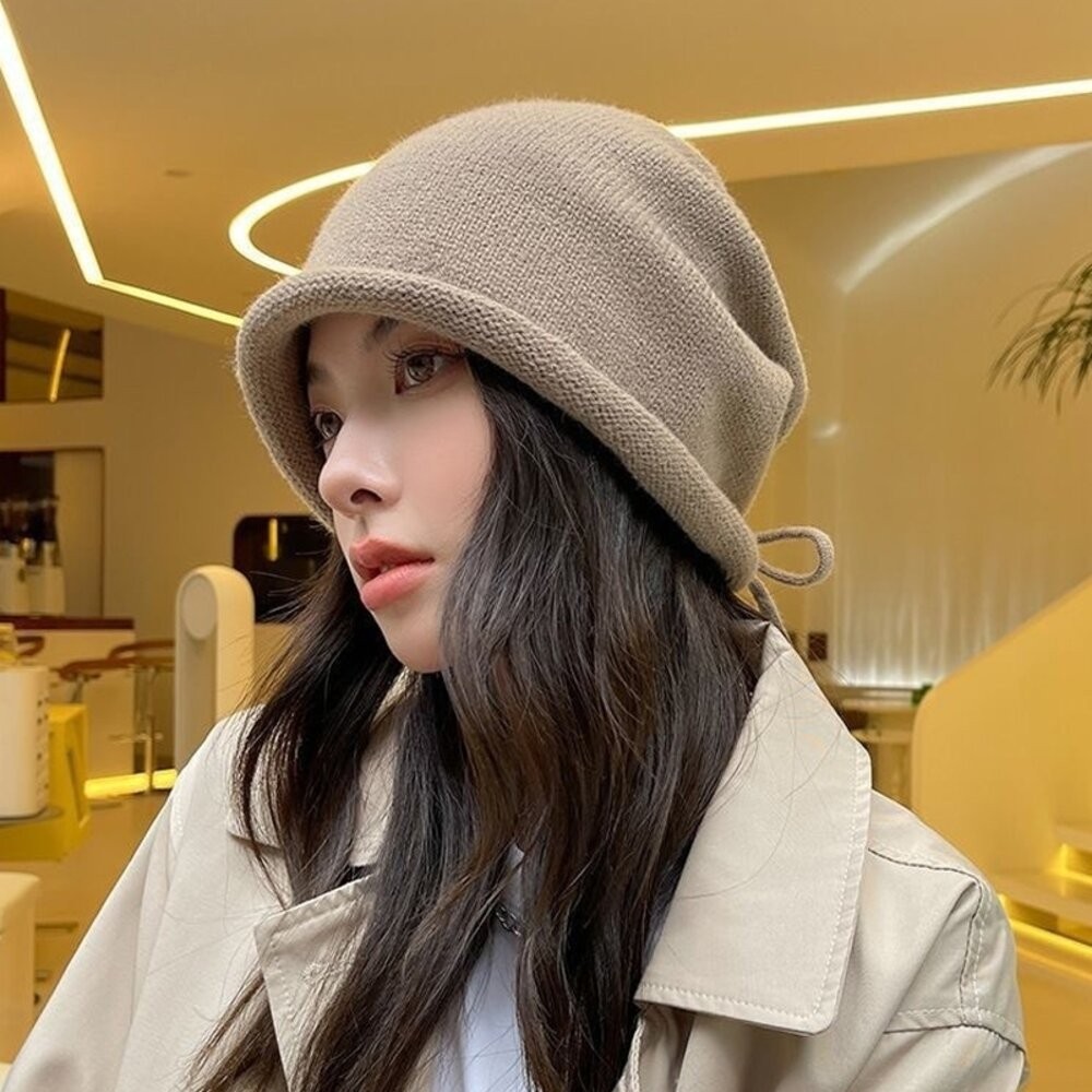 【台灣發貨】韓版保暖針織堆堆帽【N190】-細節圖9