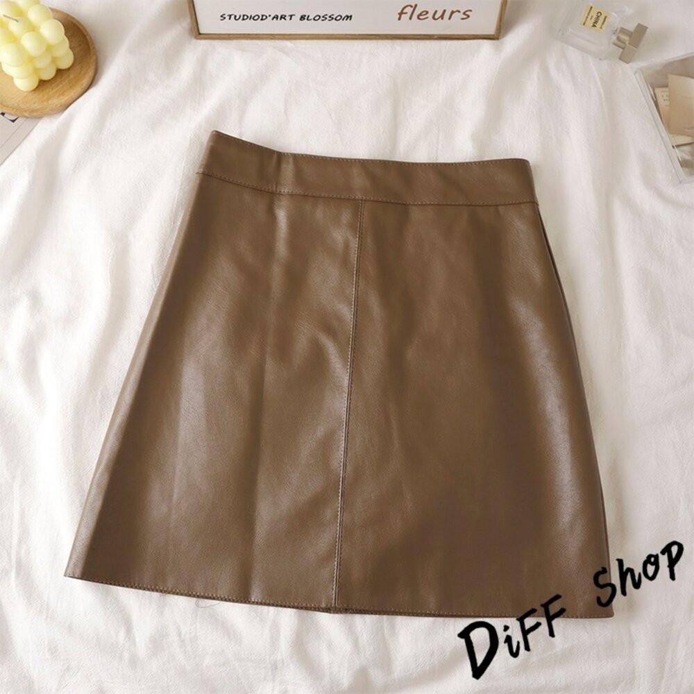 【台灣發貨】韓版高腰顯瘦防走光皮短裙 裙子 褲裙 長裙 女裝【P214】-規格圖9